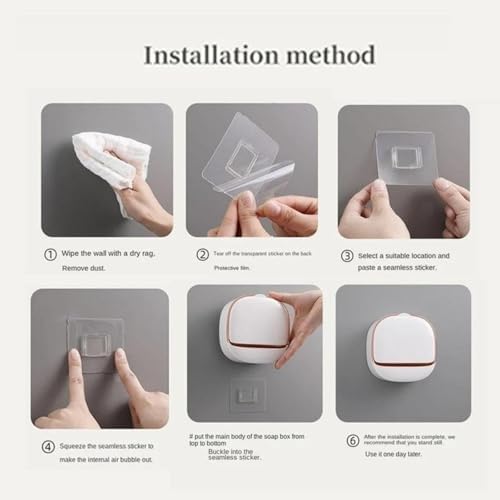 Travel Soap Dish Wall Mount Holder with Flip Lid 1