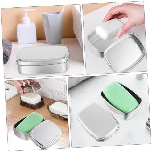 STOBAZA 2Pcs Leak-Proof Soap Holders with Lid