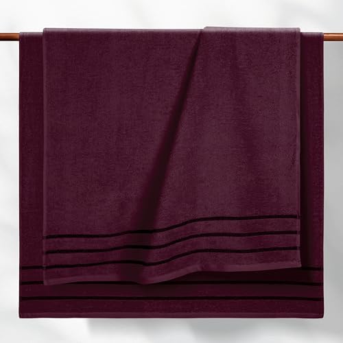 MyOwn Ultra Soft 4 Pack Bath Towel Set 27x54 Inches Burgundy