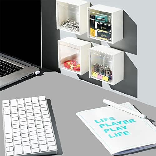 Waterproof Cotton Swab Holder Box with Flip Lid Wall Mounted Organizer