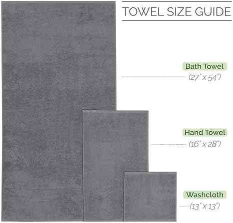 Elegant Comfort 6-Piece Viscose Stripe Towel Set - Gray