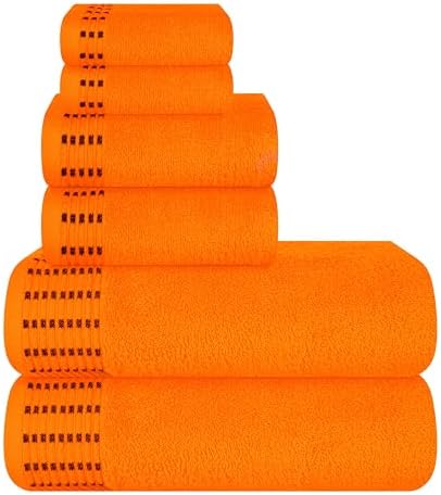 Ultra Soft Cotton Towel Set 6 Pack - Orange 1