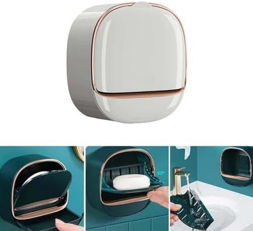BILIKEYU Wall Mount Soap Dish Holder - Silver No Drilling Multi-Purpose