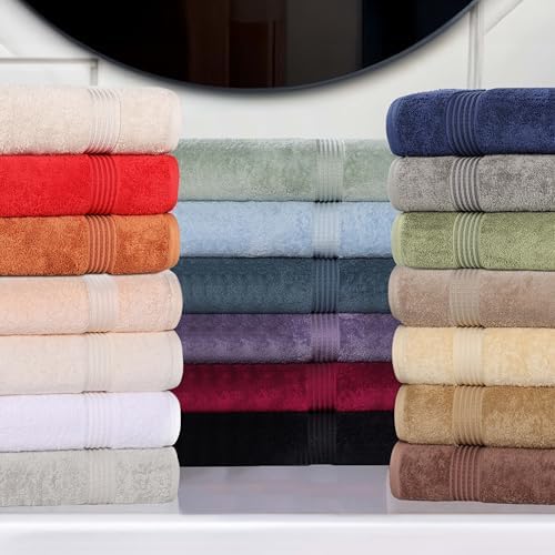 Superior Egyptian Cotton 6-Piece Towel Set Caramel Brown