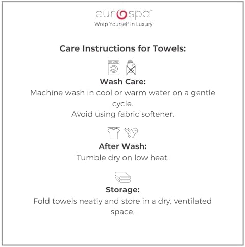 EuroSpa 4 Pack Premium Bath Towels Set - 30x54 Inches