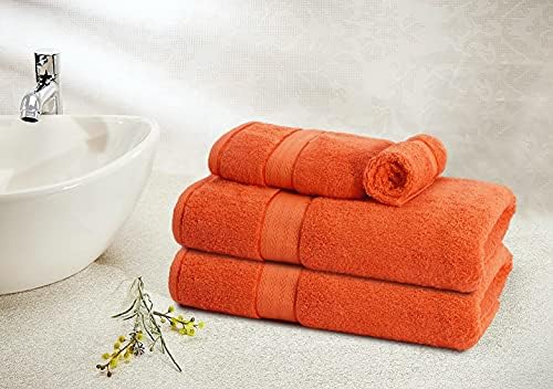 GLAMBURG 700 GSM 8-Piece Towel Set - Orange