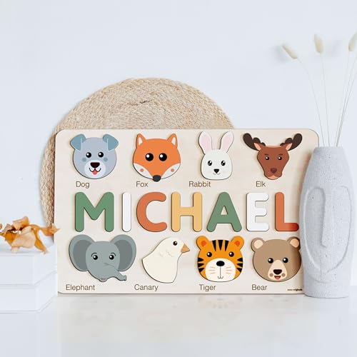 Zuzu Puzzle Personalized Baby Name with Animals