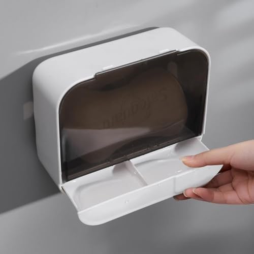 Wall-Mounted Soap Box with Lid and Suction Cup
