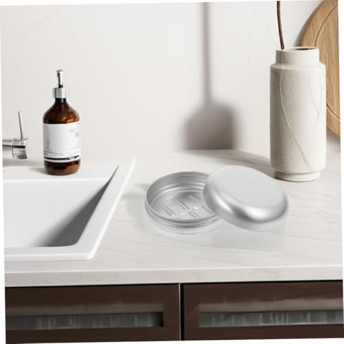 Space-Saving Round Aluminum Soap Dish Travel-Friendly Easy Maintenance