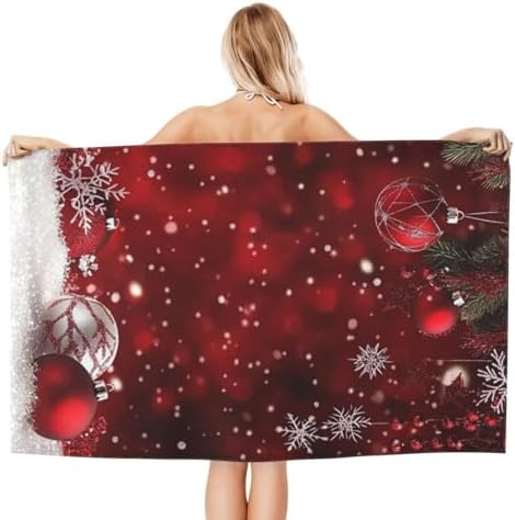 DADABULIU Christmas Red Bath Towel - Premium Microfiber