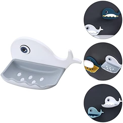 Modern Whale-Shaped Wall Soap Holder with Adhesive Base