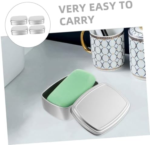ERINGOGO 4pcs Aluminum Soap Boxes with Removable Lid 1