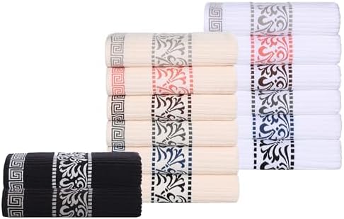Superior 4-Piece Bath Towel Set with Greek Trim