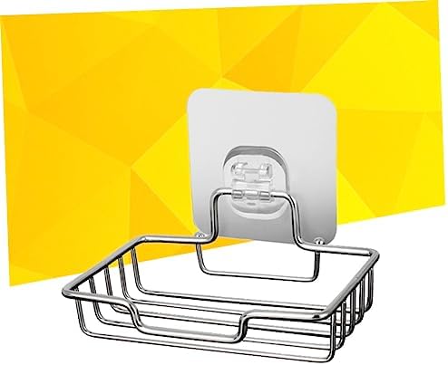 Wall Mounted Stainless Steel Soap Holder Self Adhesive for Bathroom and Kitchen