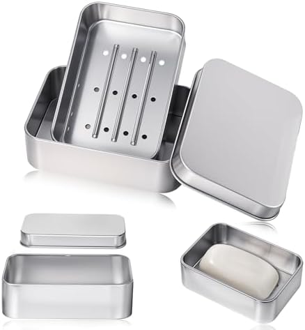 Durable Aluminum Soap Case with Lid for Travel