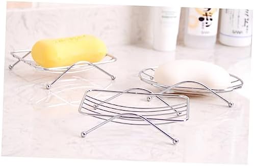Yardenfun 1pc Wall Mounted Stainless Steel Soap Dish Holder Square Shape No Drilling