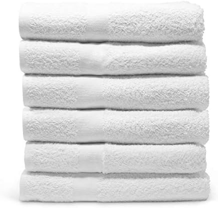 Pacific Linens Lightweight Thin Bath Towel Set - 6 White