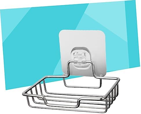 GLEAVI Wall Mount Soap Holder Adhesive Stainless Steel Dish for Bathroom Kitchen