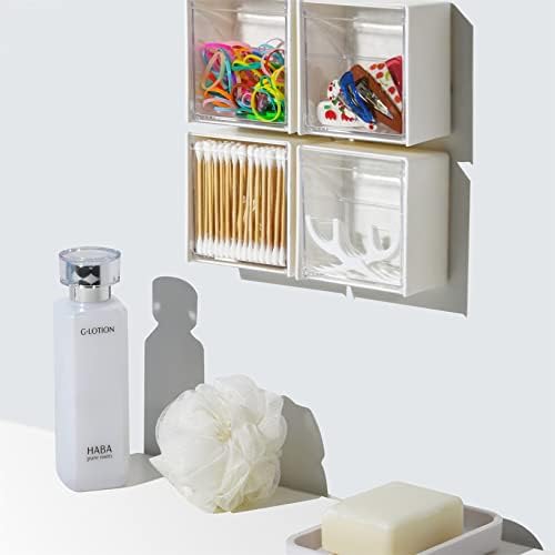 Waterproof Cotton Swab Holder Box with Flip Lid Wall Mounted Organizer