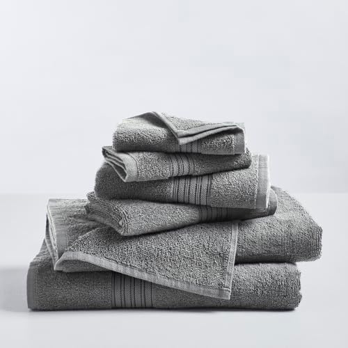 Great Bay Home Grey Bath Towel Set 6 Piece