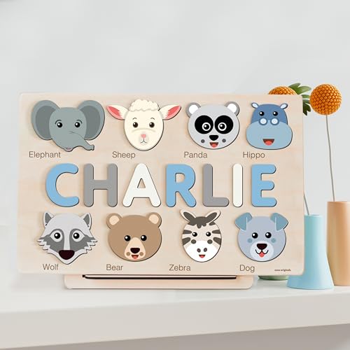 Zuzu Puzzle Personalized Baby Name with Animals