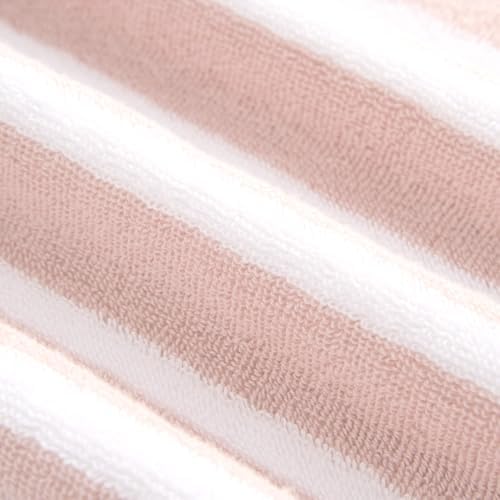 Lucky Brand Reversible Stripe 6 Piece Bath Towel Set - Grey Beige