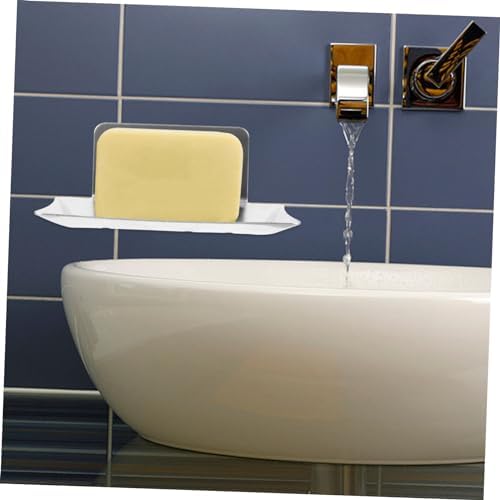 COOLHIYA Wall Mount Soap Dish No Drilling Needed Groove Design