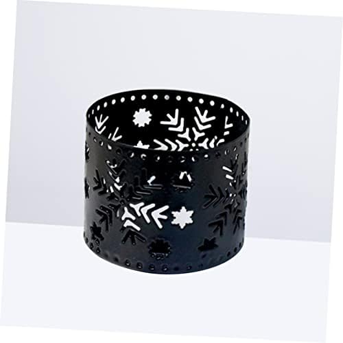 Retro Christmas Decor Iron Candle Holder Snowflake Pen Stand
