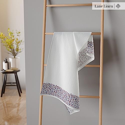 Lane Linen 4-Piece Waffle Towel Set - 28x54 White Bath Towels