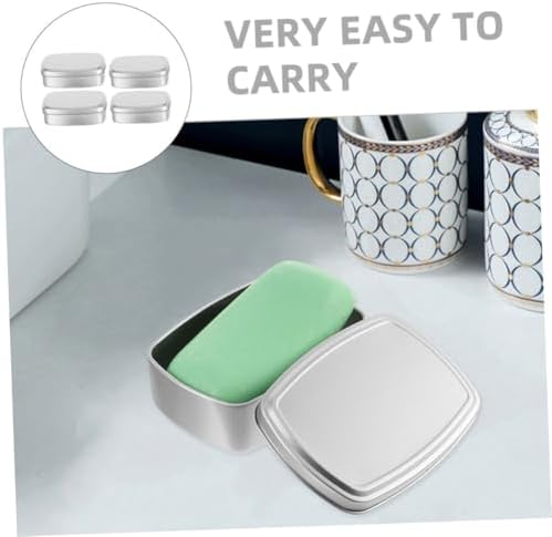 HOMSFOU 4Pcs Durable Aluminum Soap Holders