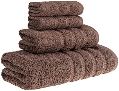HALLEY Turkish Towels Set 4 Piece Brown