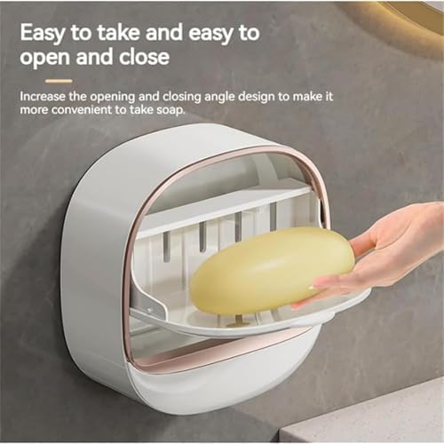 Travel Soap Dish Wall Mount Holder with Flip Lid 1