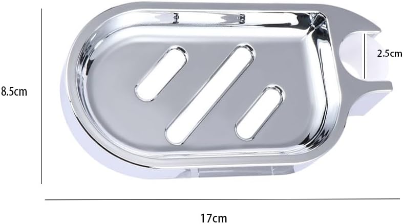 Pokinge 2pcs Adjustable Soap Holder with Chrome Plated ABS Tray