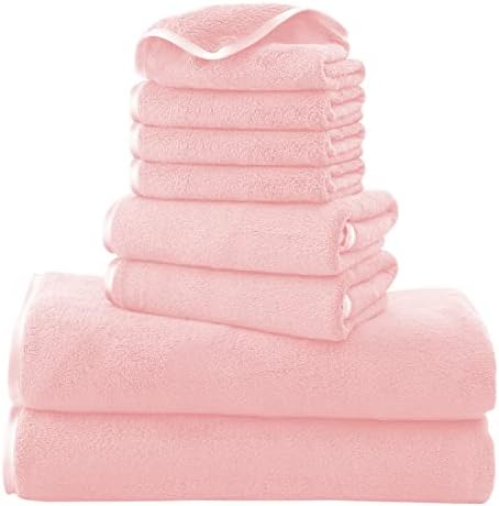 Cosy Family 8-Piece Microfiber Towel Set Pink