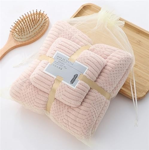 Coral Velvet Bath Towel Set of 6 with Washcloth