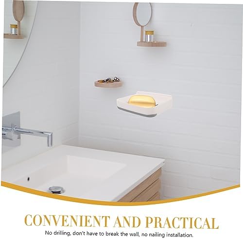 RORPOIR 1set Absorbent Soap Dish Wall Mount Fast Drying Bathroom Holder