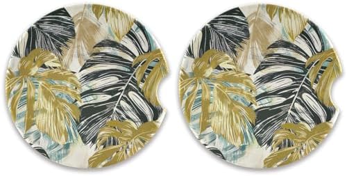 Takiito Palm Leaves Car Coasters 2 Pack