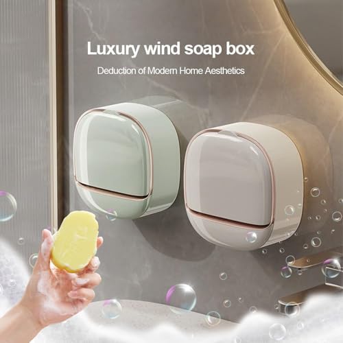 Luxury Soap Holder with Drain Tray and Flip Lid
