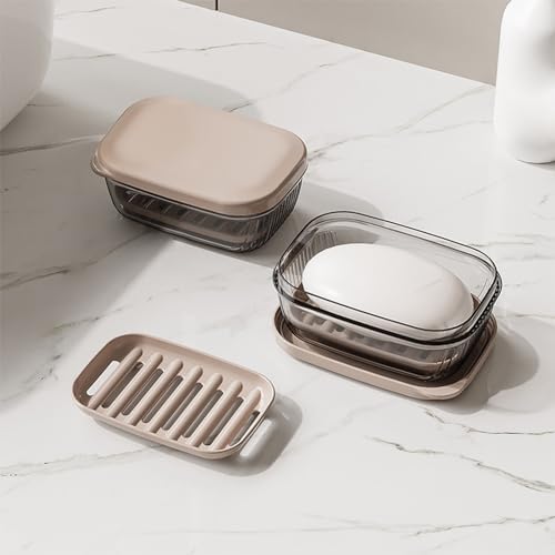 Lovskoo Leakproof Soap Case with Lid and Drainage Tray 1