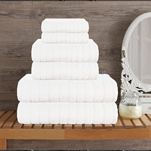 CASA COPENHAGEN White Egyptian Cotton Towel Set of 6
