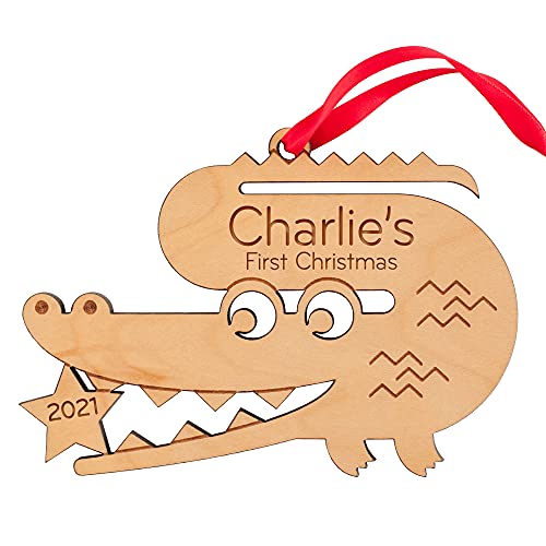 Personalized Babys First Christmas 2024 Wood Ornament