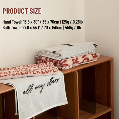 LilRoot Black Letters Bath Towel Set 2 Pack