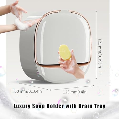 Luxury Soap Holder with Drain Tray and Flip Lid