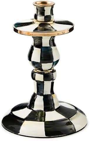MACKENZIE-CHILDS Courtly Check Enamel Candlestick Holder 1