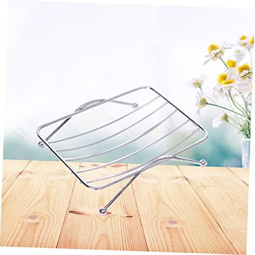 Yardenfun 1pc Wall Mounted Stainless Steel Soap Dish Holder Square Shape No Drilling