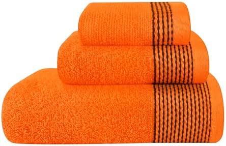 Belizzi Home Ultra Soft Cotton Towel Set 3 Pack - Orange