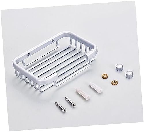 Brushed Aluminum Soap Rack with Sponge Holder and Storage Baskets