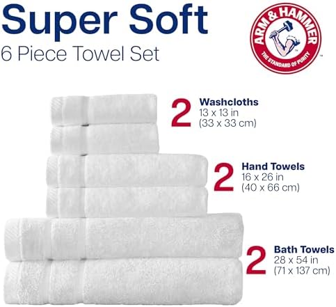 Arm Hammer 6-Piece Super Soft Bath Towel Set Khaki