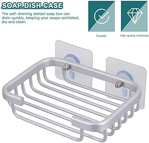 UTHCLO 1set Self-Draining Aluminum Soap Holder
