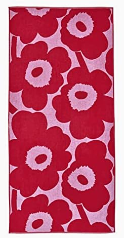 MARIMEKKO Unikko Cotton Terry Bath Towel Red